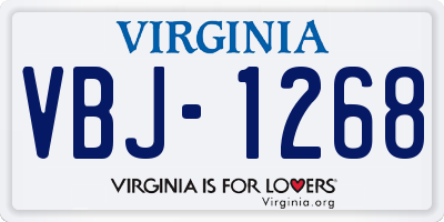 VA license plate VBJ1268