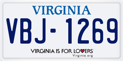 VA license plate VBJ1269