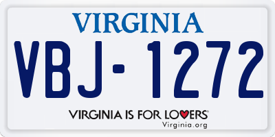 VA license plate VBJ1272
