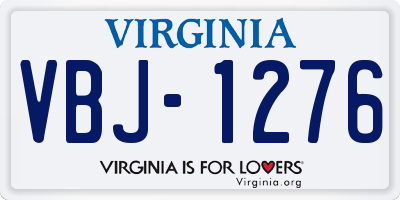 VA license plate VBJ1276
