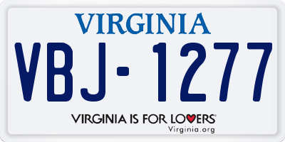 VA license plate VBJ1277