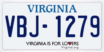 VA license plate VBJ1279
