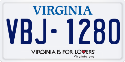 VA license plate VBJ1280