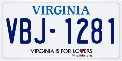 VA license plate VBJ1281