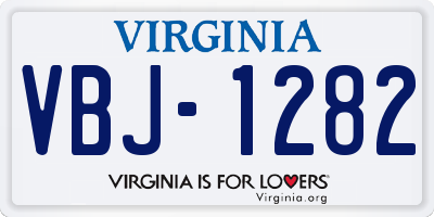VA license plate VBJ1282