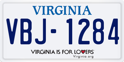 VA license plate VBJ1284