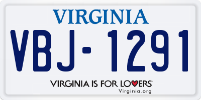 VA license plate VBJ1291