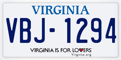 VA license plate VBJ1294