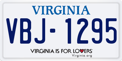 VA license plate VBJ1295