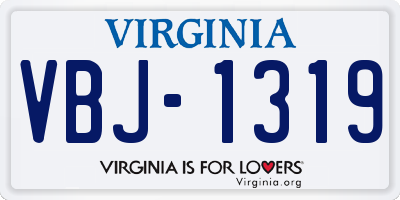 VA license plate VBJ1319