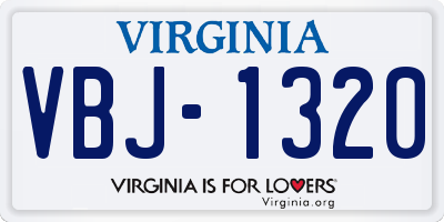 VA license plate VBJ1320