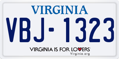 VA license plate VBJ1323