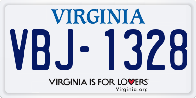 VA license plate VBJ1328