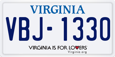 VA license plate VBJ1330