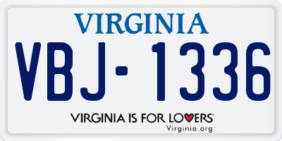 VA license plate VBJ1336
