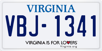 VA license plate VBJ1341