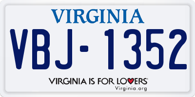 VA license plate VBJ1352