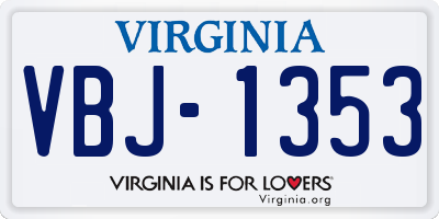 VA license plate VBJ1353