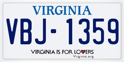 VA license plate VBJ1359