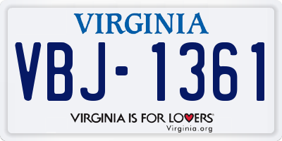 VA license plate VBJ1361