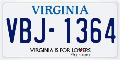 VA license plate VBJ1364