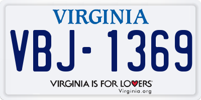 VA license plate VBJ1369