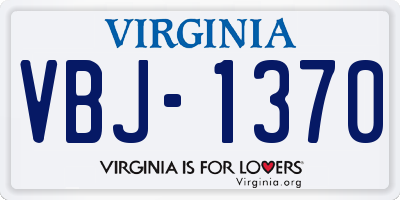 VA license plate VBJ1370