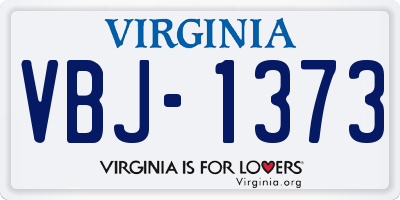 VA license plate VBJ1373