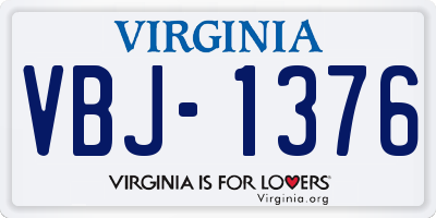 VA license plate VBJ1376