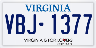VA license plate VBJ1377