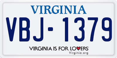 VA license plate VBJ1379