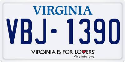 VA license plate VBJ1390