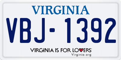 VA license plate VBJ1392