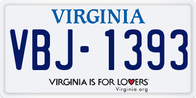 VA license plate VBJ1393