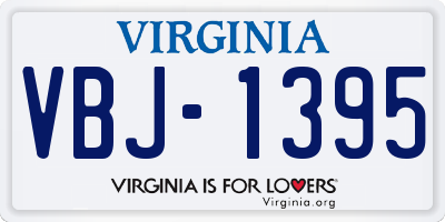 VA license plate VBJ1395