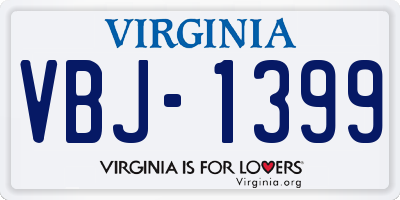 VA license plate VBJ1399