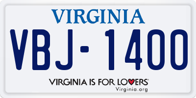 VA license plate VBJ1400