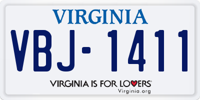 VA license plate VBJ1411