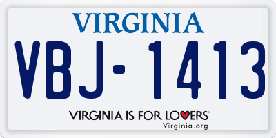 VA license plate VBJ1413
