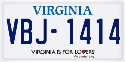 VA license plate VBJ1414