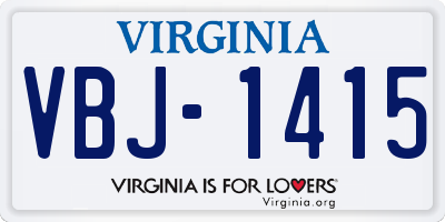 VA license plate VBJ1415