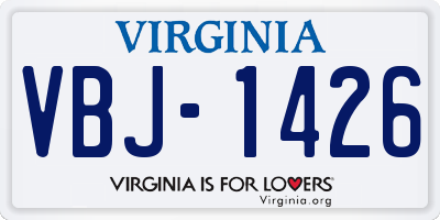 VA license plate VBJ1426