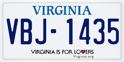 VA license plate VBJ1435