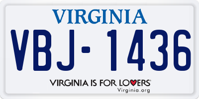 VA license plate VBJ1436
