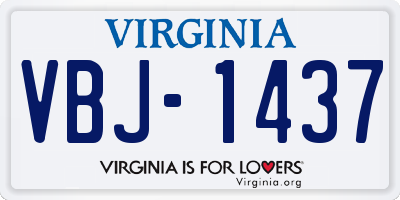 VA license plate VBJ1437