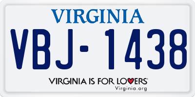 VA license plate VBJ1438