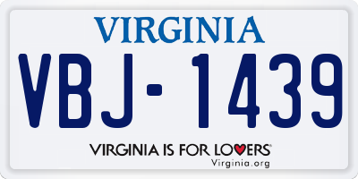 VA license plate VBJ1439