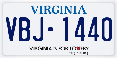 VA license plate VBJ1440