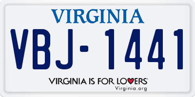 VA license plate VBJ1441