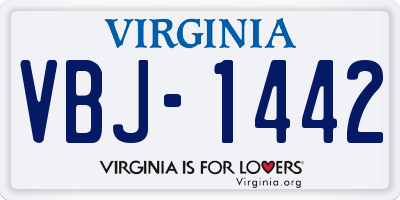 VA license plate VBJ1442